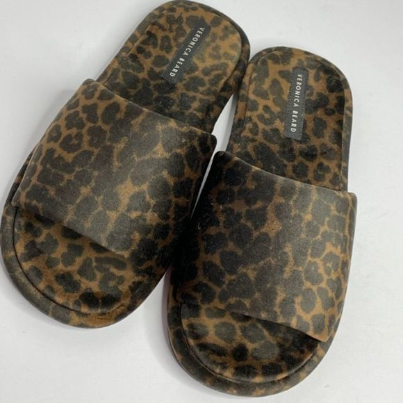 Veronica Beard Shoes - Veronica Beard Velvet Animal Print‎ Slides
